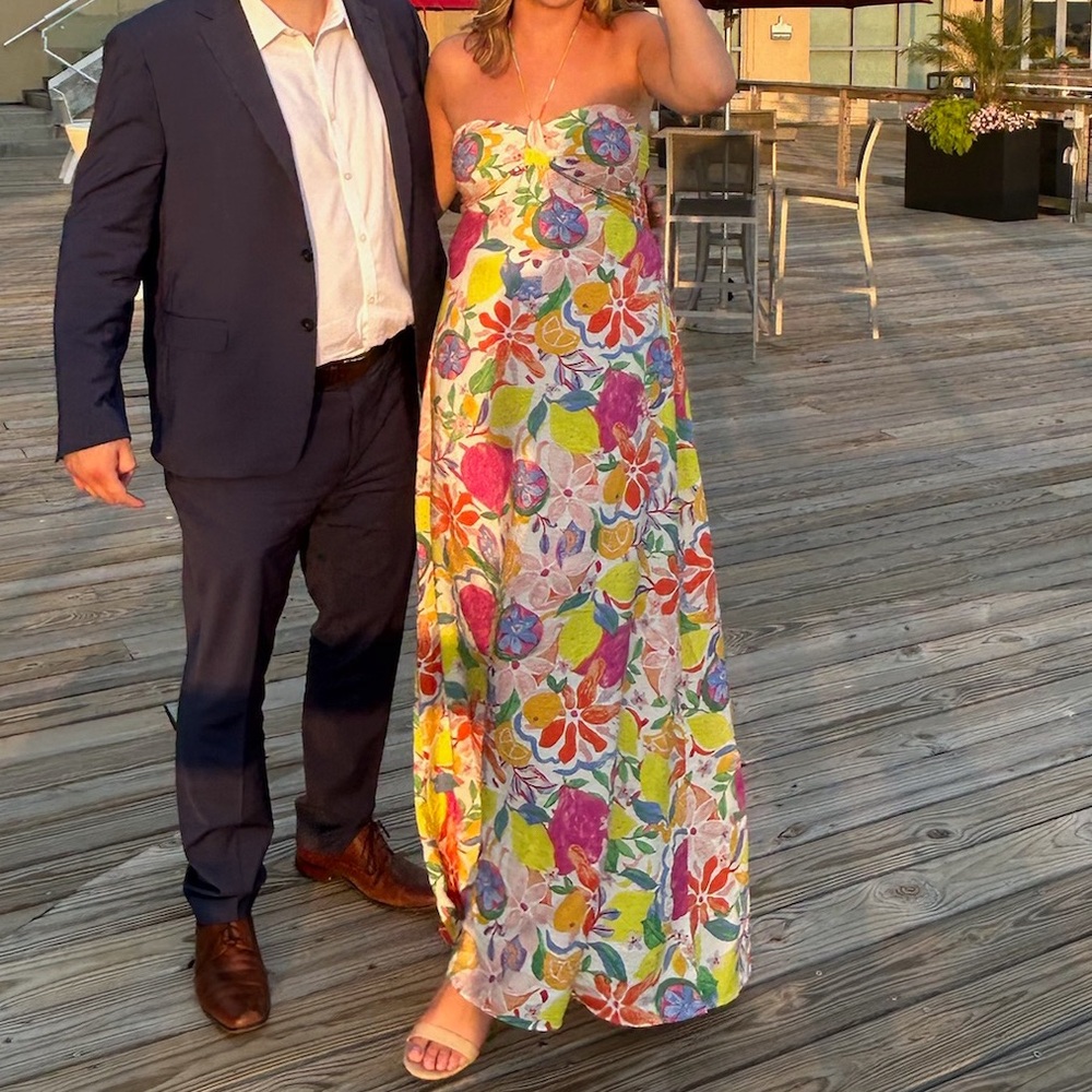 Bright Fleur Halter Dress